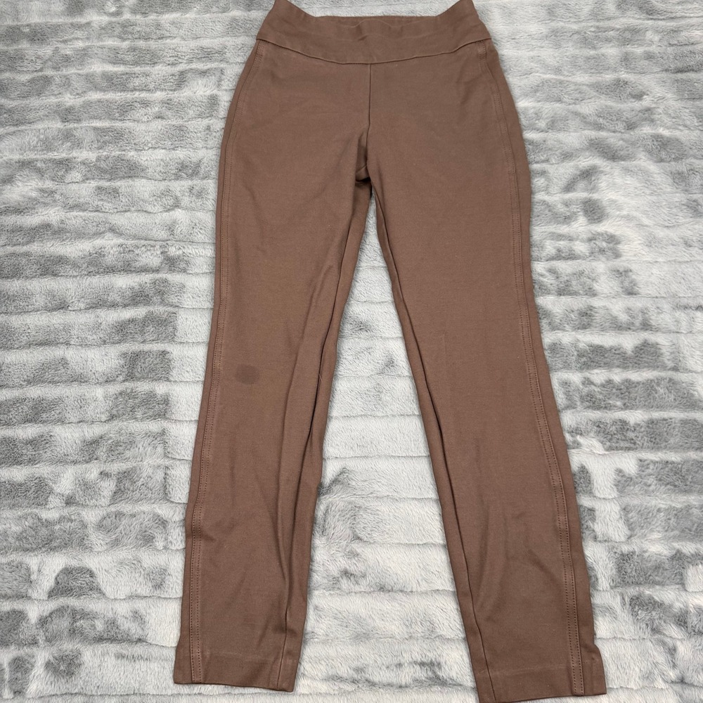 Express Womens Skinny Ankle High Rise Brown Pull On Ponte Pants XS